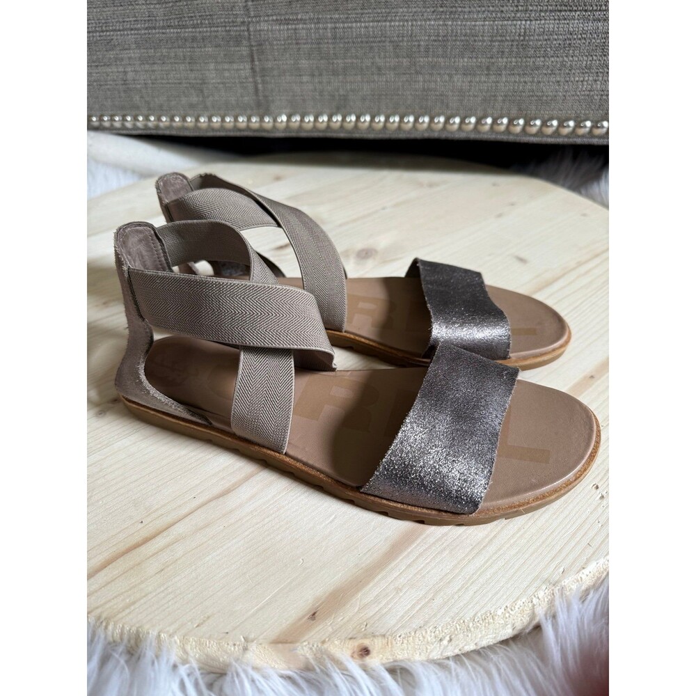 Sorel Women's Taupe Metallic-Strap Sandals